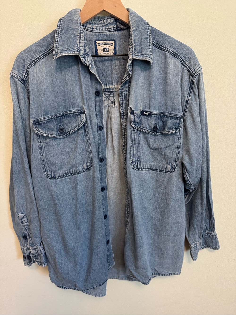 Lee Light Wash Denim Shirt - Faded Blue
